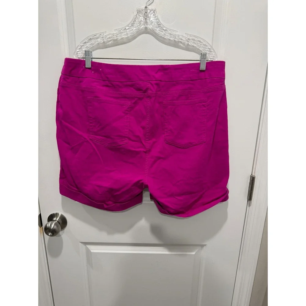 Soft Surroundings Womens Shorts Pull On Stretch Magenta Pink 1X - Picture 2 of 7